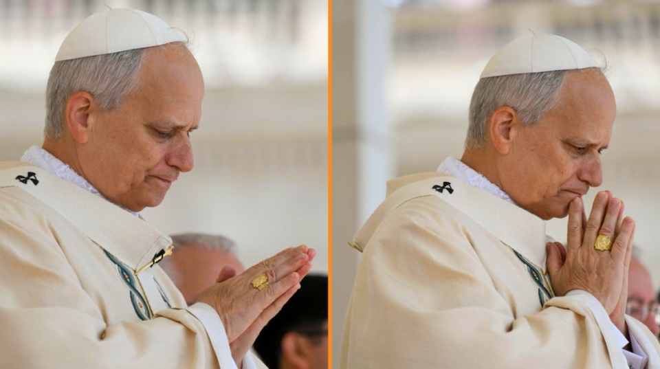 La emoción del papa León XIV al recibir el tradicional anillo del pescador que marca el inicio de su pontificado