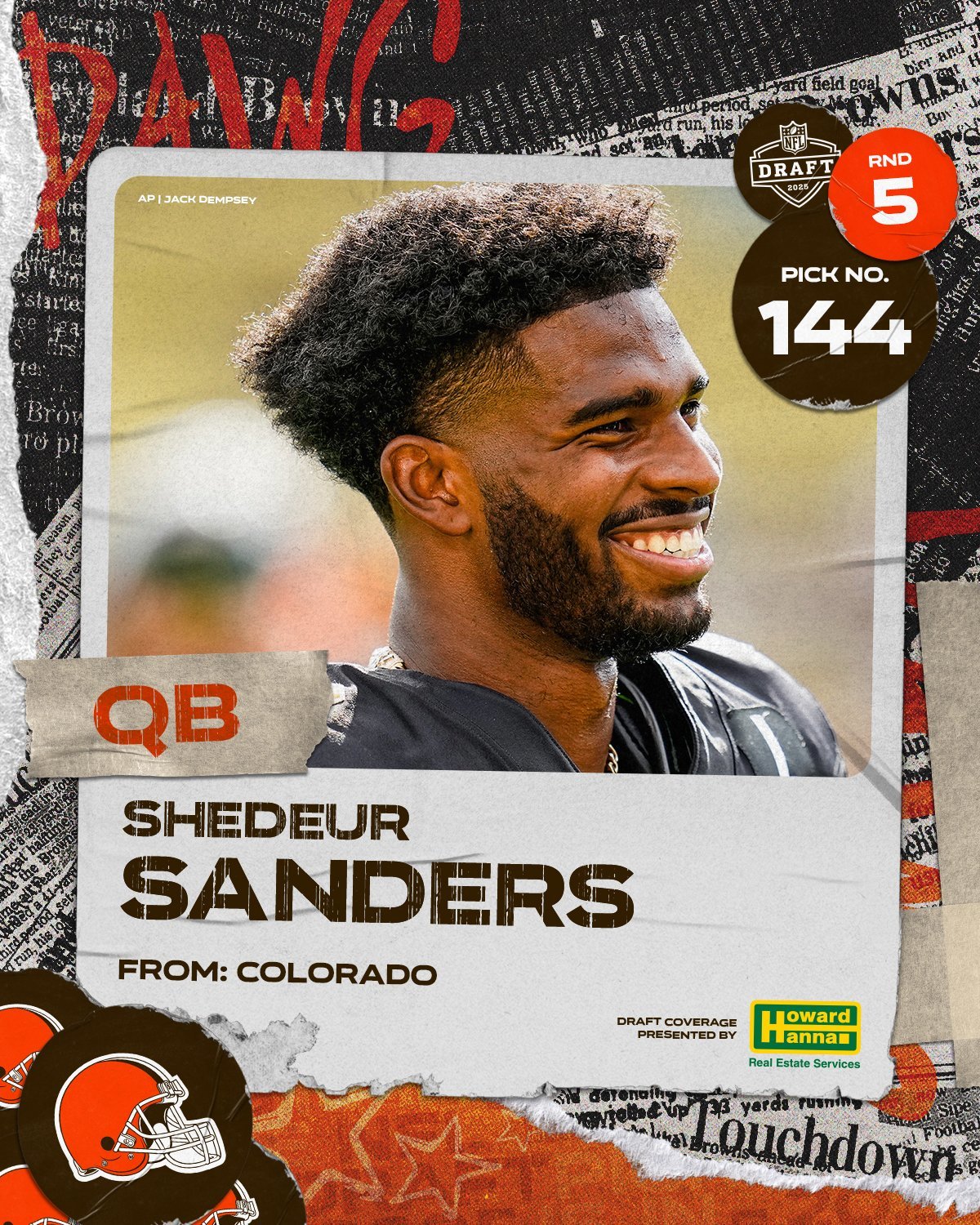 Shedeur Sanders fue la seleccin 144 del Draft, y tuvieron que pasar 5 QB's antes que l, incluido otro con los Browns