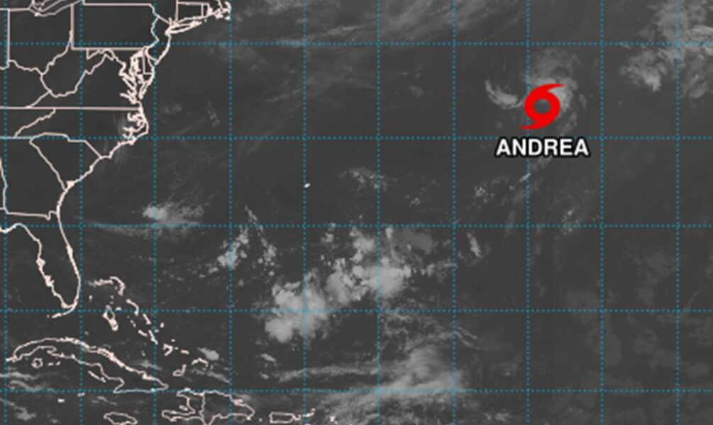 Forma la tormenta tropical Andrea, se convierte en la primera tormenta de la temporada de huracanes del Atlántico