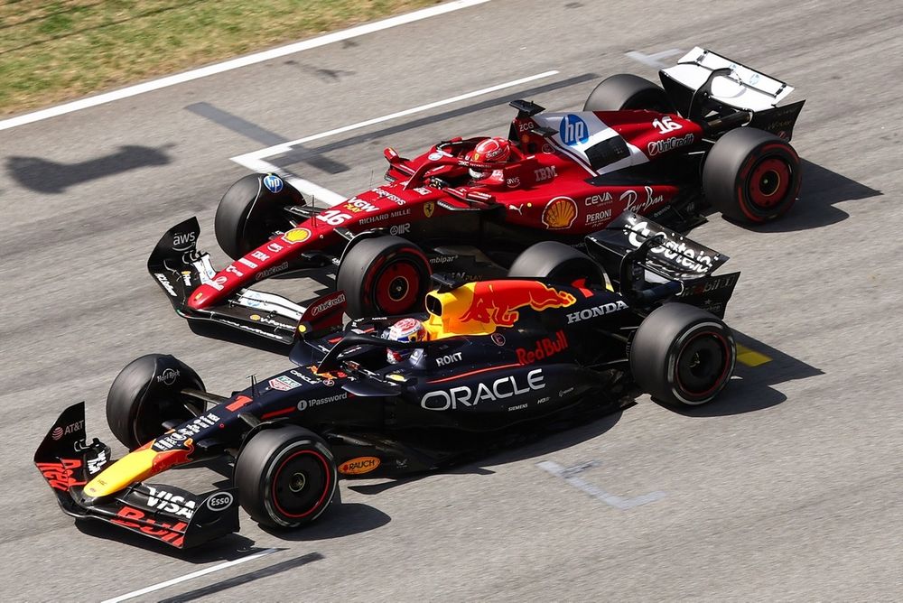 Charles Leclerc, Ferrari, Max Verstappen, Red Bull Racing