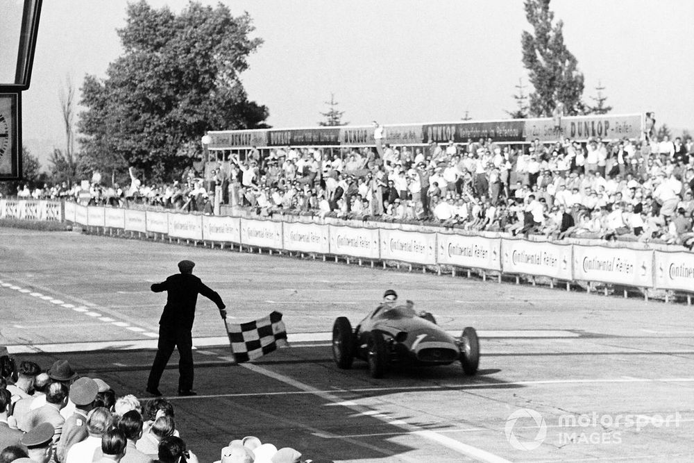 Fangio took his last and arguably greatest win aboard the 250F in 1957 German GP