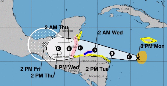 La tormenta tropical Lisa se formó el lunes en el centro del Caribe y se espera que tenga fuerza de huracán a mediados de semana, según el último aviso del Centro Nacional de Huracanes.