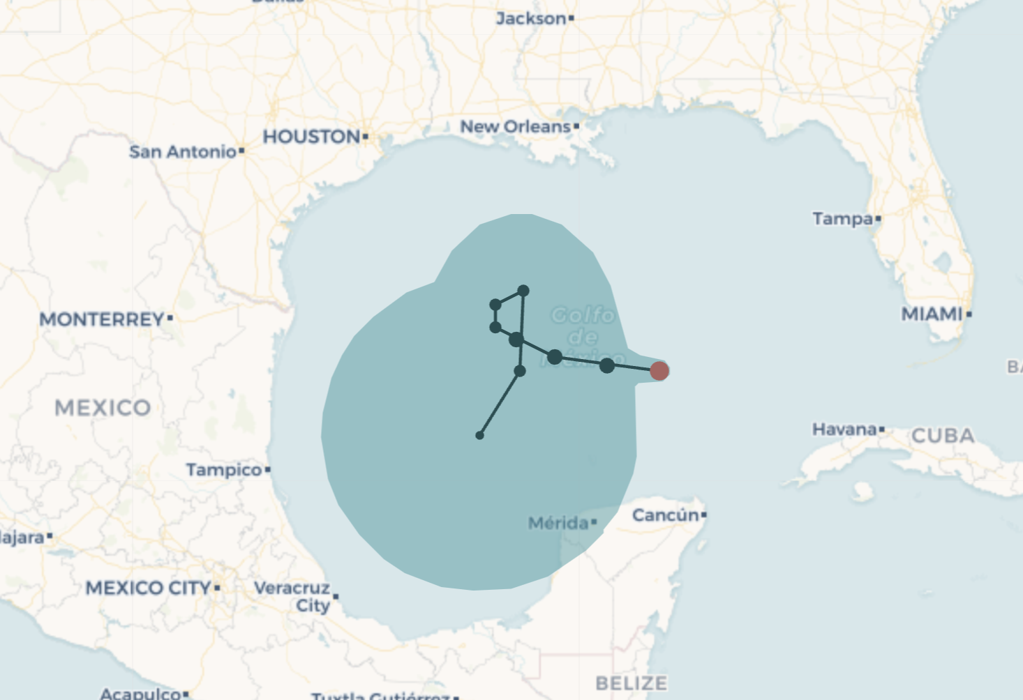 Aquí está la última pista de pronóstico del huracán Rafael.