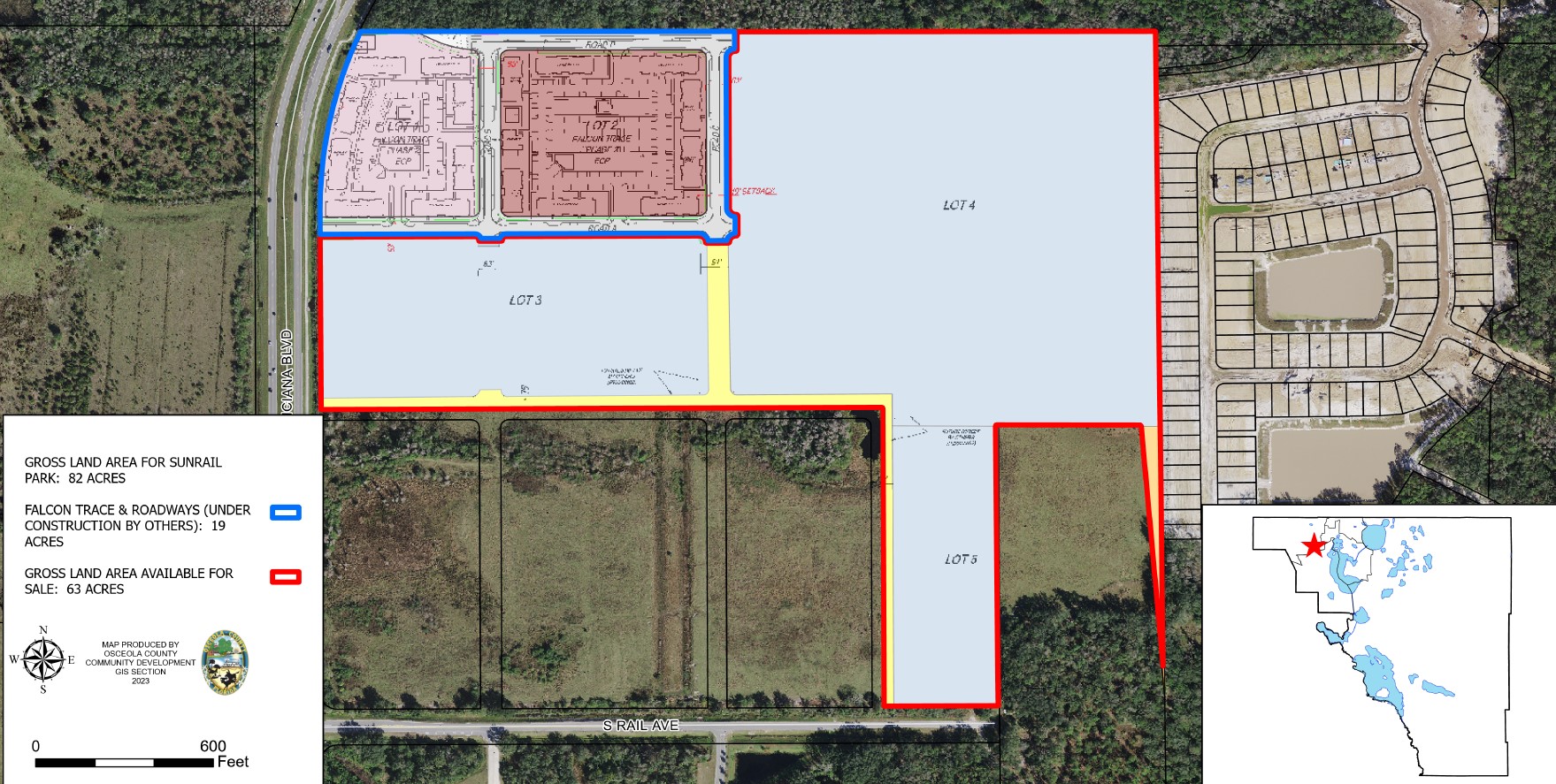 El condado de Osceola está buscando compradores para los lotes 3, 4 y 5 del Poinciana SunRail Park.