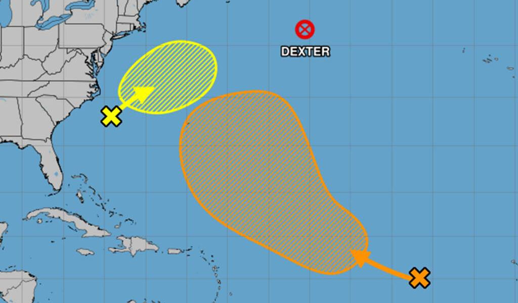 Hurricane Center rastrea 2 sistemas Atlánticos a medida que Dexter se vuelve extratropical