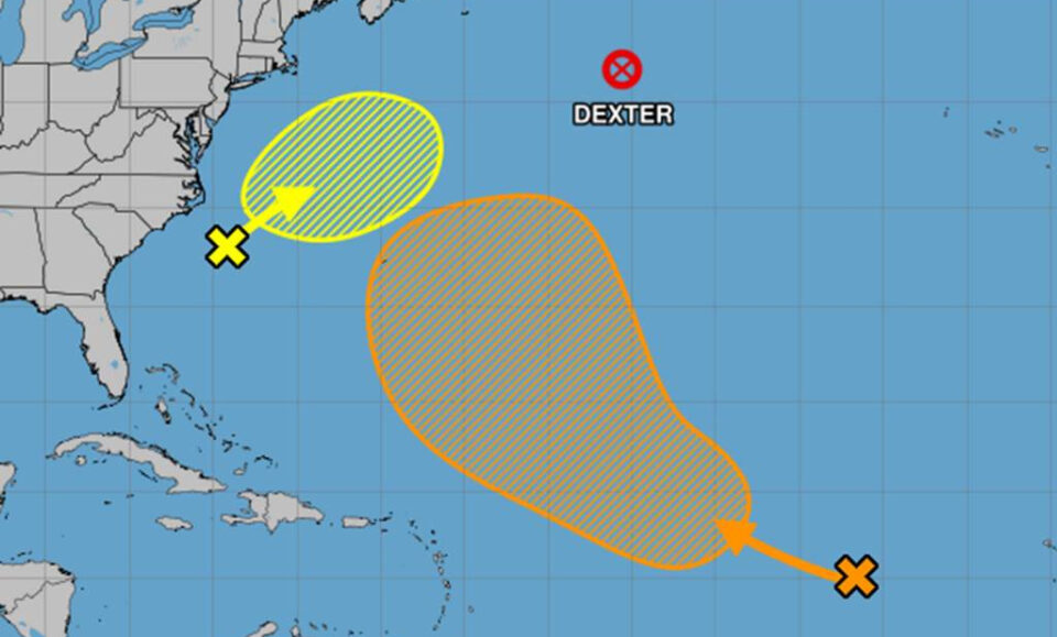 Hurricane Center rastrea 2 sistemas Atlánticos a medida que Dexter se vuelve extratropical