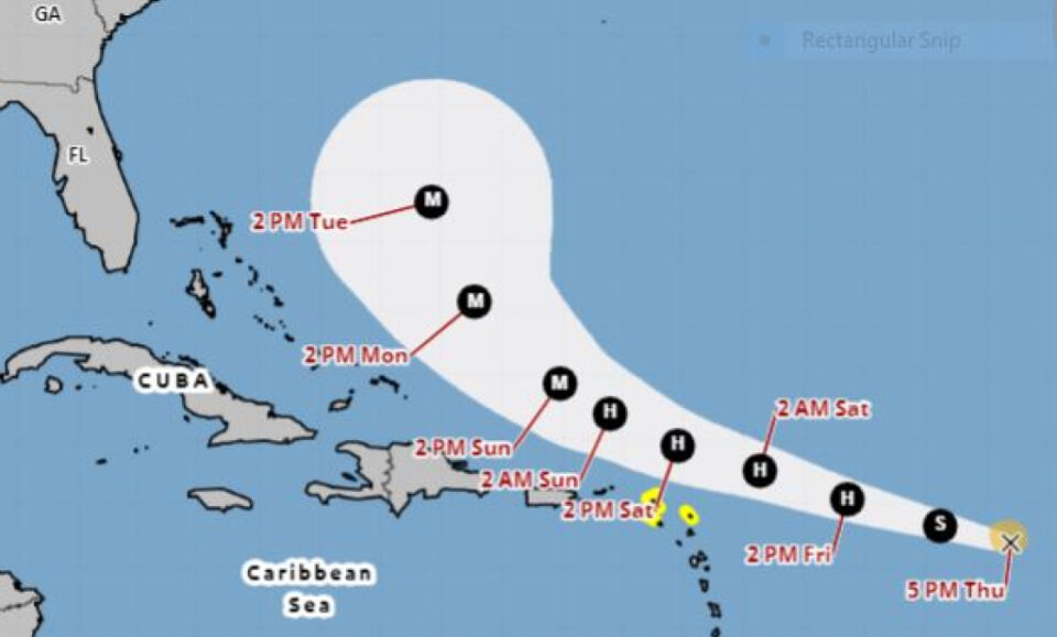 La tormenta tropical Erin proyectó convertirse en un gran huracán; Islas del Caribe bajo relojes
