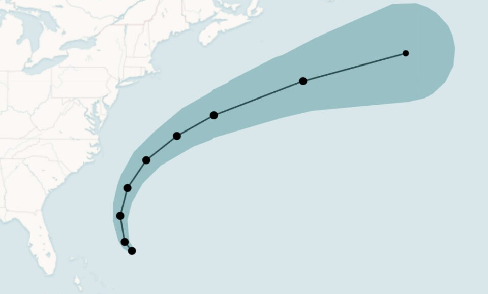 Mapa: aquí está la última ruta de pronóstico del huracán Erin