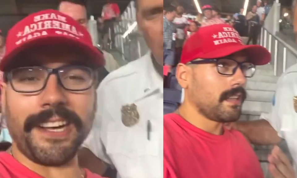 Aficionado en partido de St. Louis es expulsado por tener una gorra de MAGA: “Trump no es bienvenido”