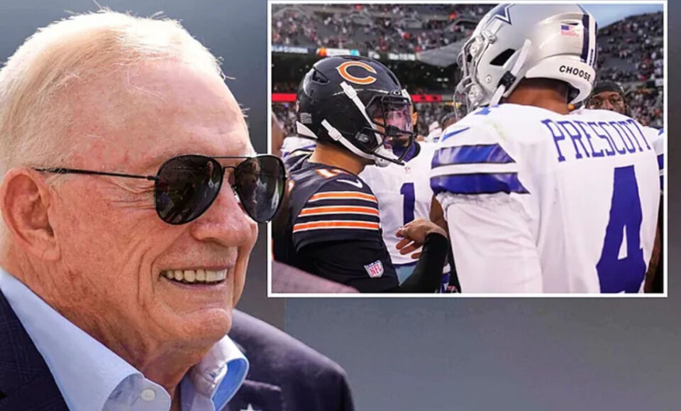Jerry Jones hace horrible gesto a Dak Prescott en la derrota de Cowboys ante Bears