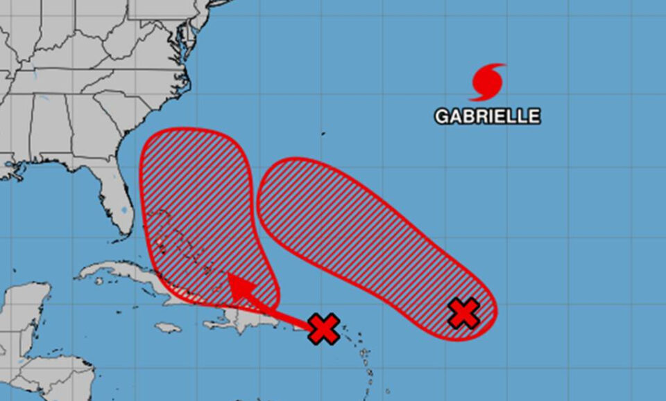 NHC: 2 depresiones más tropicales probablemente como huracán Gabrielle se dirige a Azores