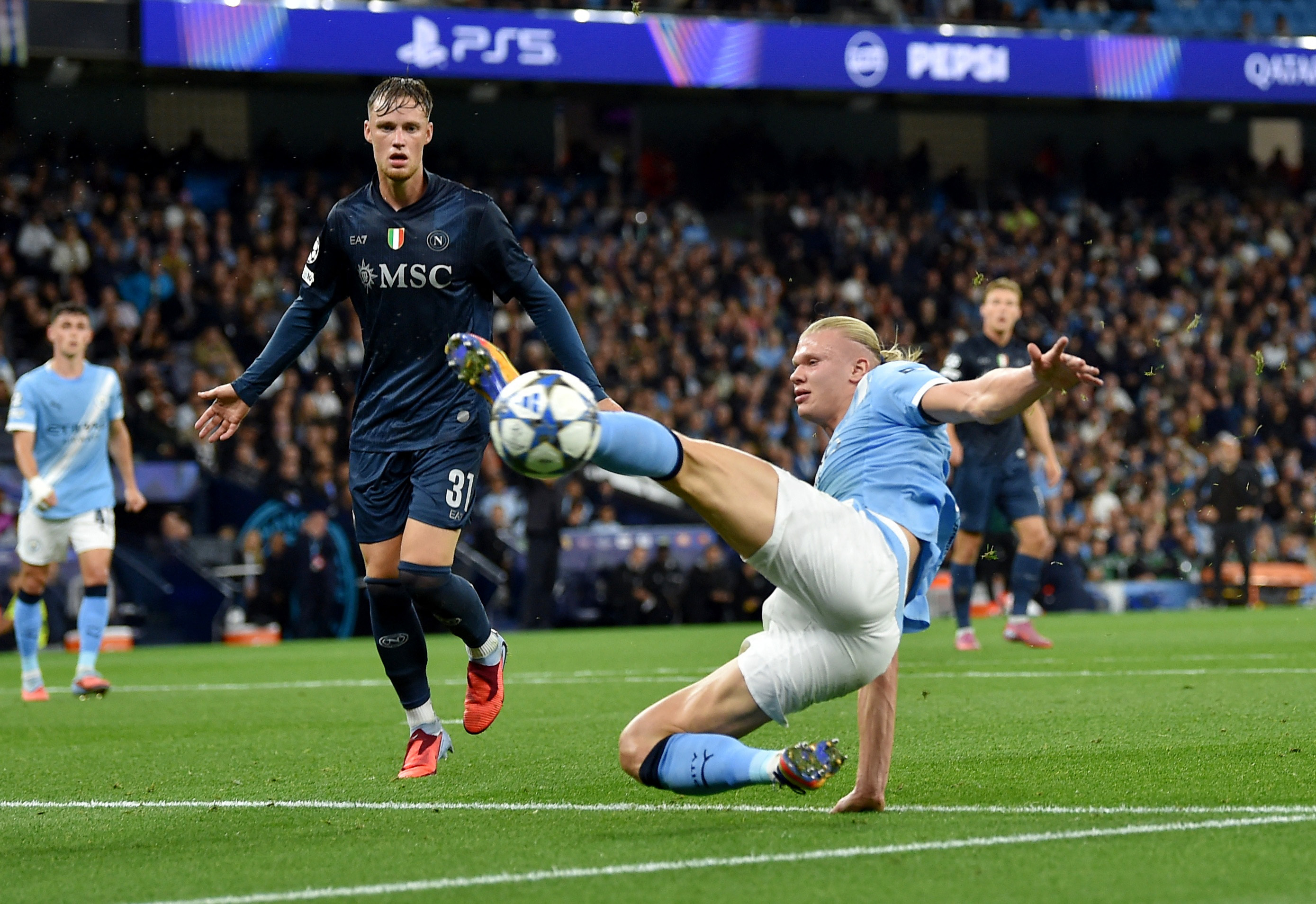 UEFA Champions League - Manchester City v Napoli - 18/09/2025 - Erling Haaland ante el Napoli