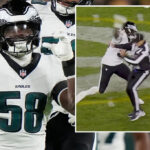 Jugador de los Eagles casi noquea a un rbitro: sus reflejos lo salvaron de un brutal golpe