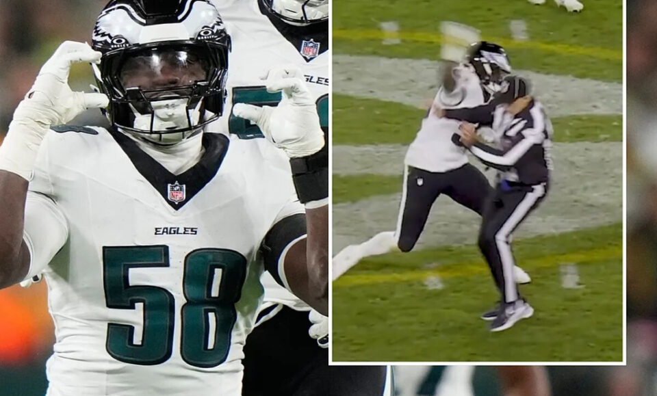 Jugador de los Eagles casi noquea a un rbitro: sus reflejos lo salvaron de un brutal golpe