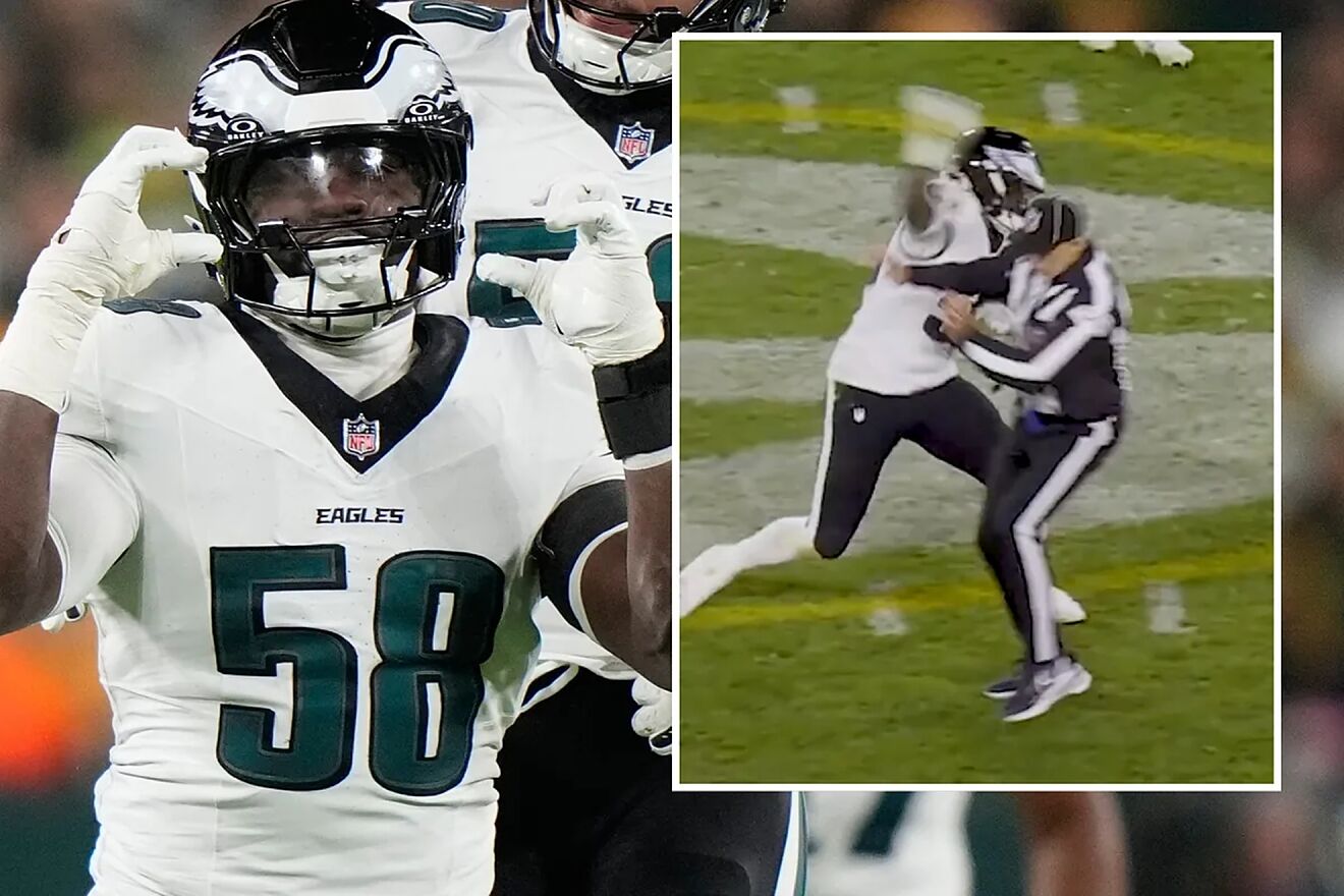 Jugador de los Eagles casi noquea a un rbitro: sus reflejos lo salvaron de un brutal golpe