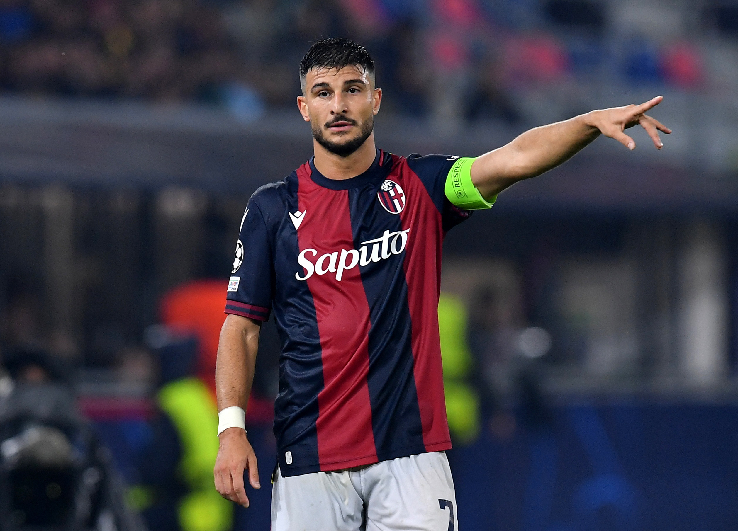 Soccer Football - Champions League - Bologna v Shakhtar Donetsk - Stadio Renato Dall'Ara, Bologna, Italy - September 18, 2024 Bologna's Riccardo Orsolini reacts REUTERS/Jennifer Lorenzini