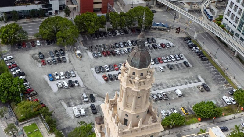 La posible ubicación de la biblioteca presidencial de Trump en el Miami Dade College, en Miami, Florida, el 23 de septiembre.