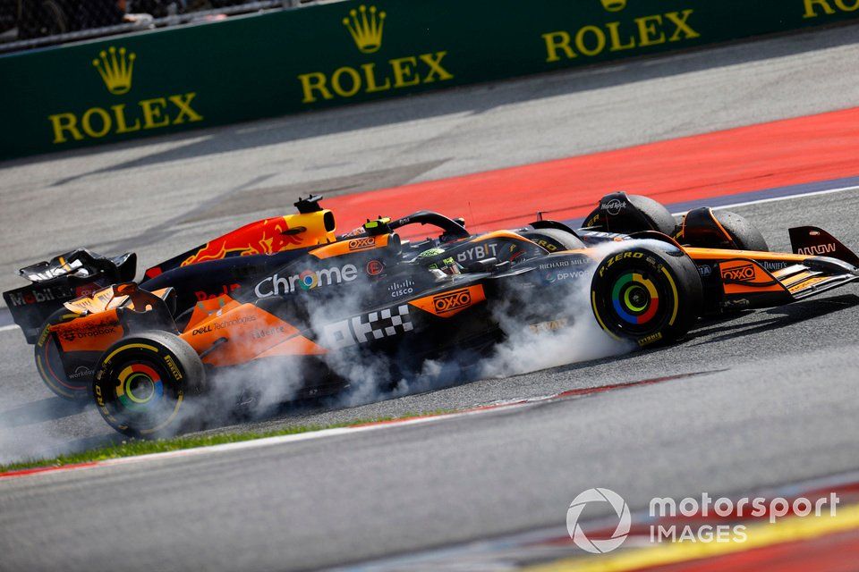 Lando Norris tuvo dificultades para competir con Max Verstappen en su primer intento de título mundial