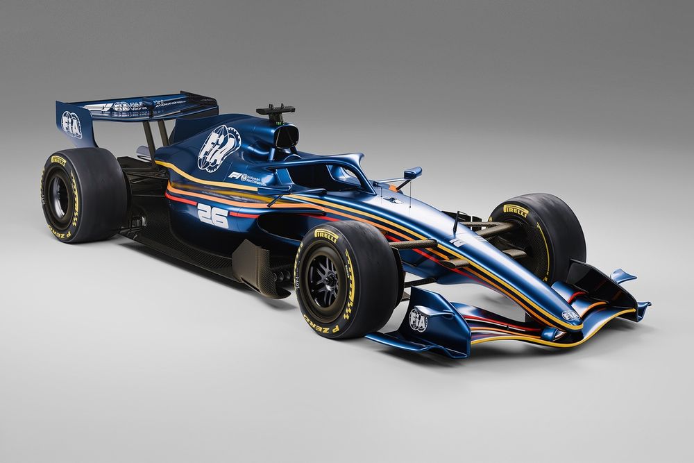 Render del coche F1 2026, según la FIA