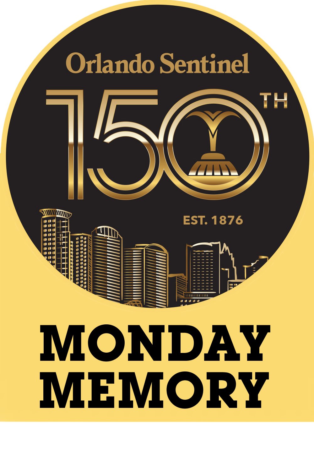 Logotipo del cumpleaños número 150 de Orlando Sentinel para la función Monday Memory.