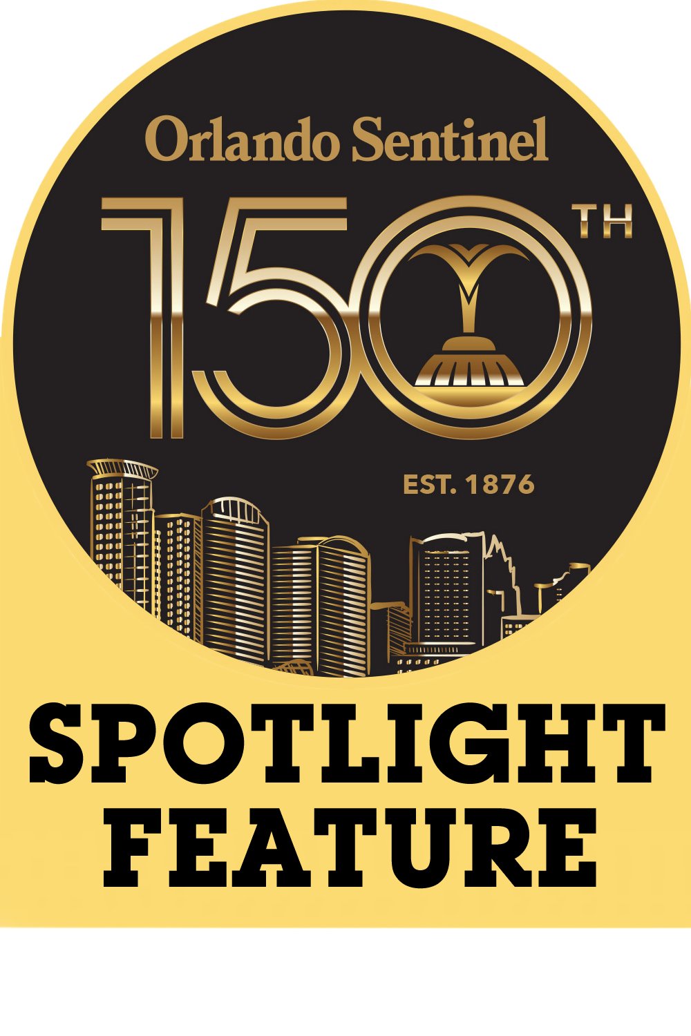Logotipo del cumpleaños número 150 del Orlando Sentinel para Spotlight Feature