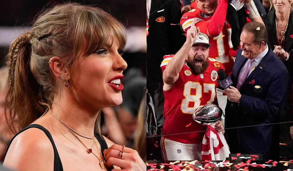Travis Kelce le canta a Las Vegas con Taylor Swift como pblico en el Super Bowl