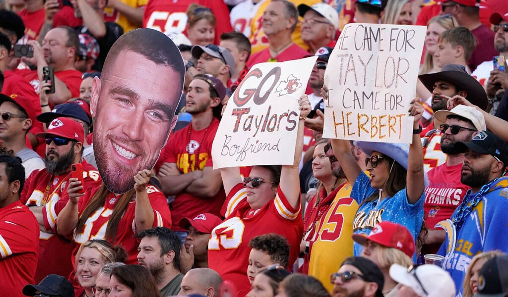 Las estadsticas de Travis Kelce con Taylor Swift en el estadio son de otro planeta