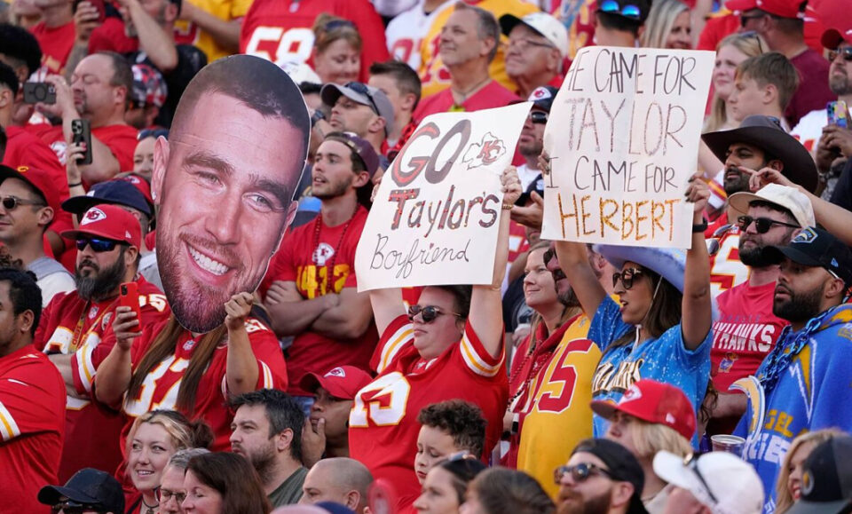 Las estadsticas de Travis Kelce con Taylor Swift en el estadio son de otro planeta