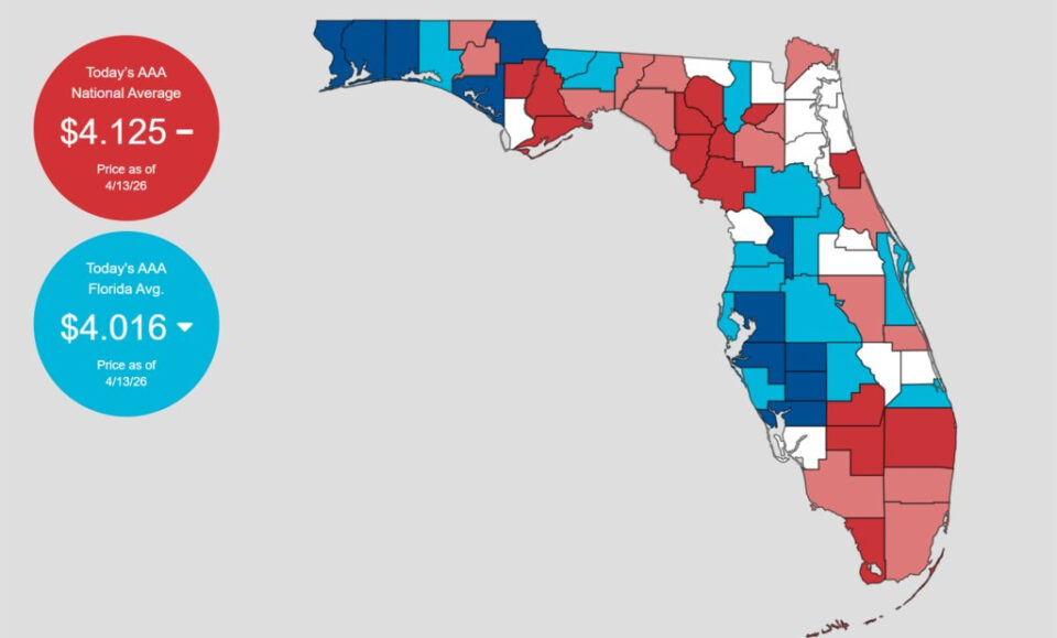 Los precios de la gasolina en Florida caen a poco más de $4 el galón, pero podrían volver a subir, dice AAA