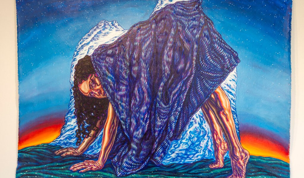 Exposición de Maitland: Las texturas de Medio Oriente cobran vida en pinturas tejidas con memoria cultural