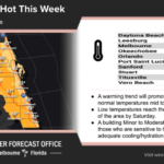 Florida central se calienta con tendencia a temperaturas superiores a lo normal