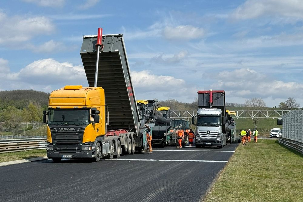 Los trabajos en el circuito de Hungaroring.