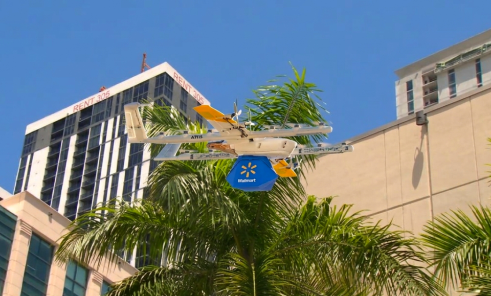 Walmart y Wing probaron las entregas con drones en Miami