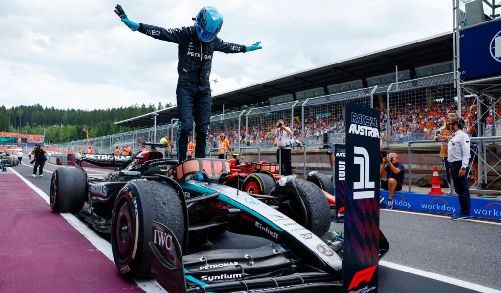 George Russell revela cómo nació su celebración característica en la F1