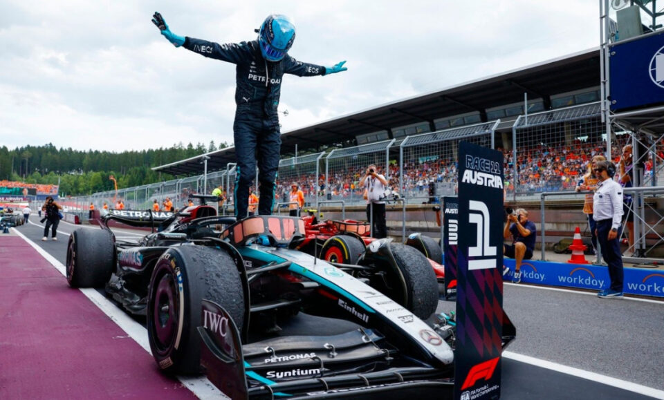 George Russell revela cómo nació su celebración característica en la F1