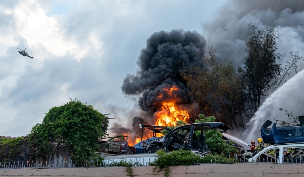 Feroz incendio en Opa-locka dejó familias evacuadas y negocios destruidos