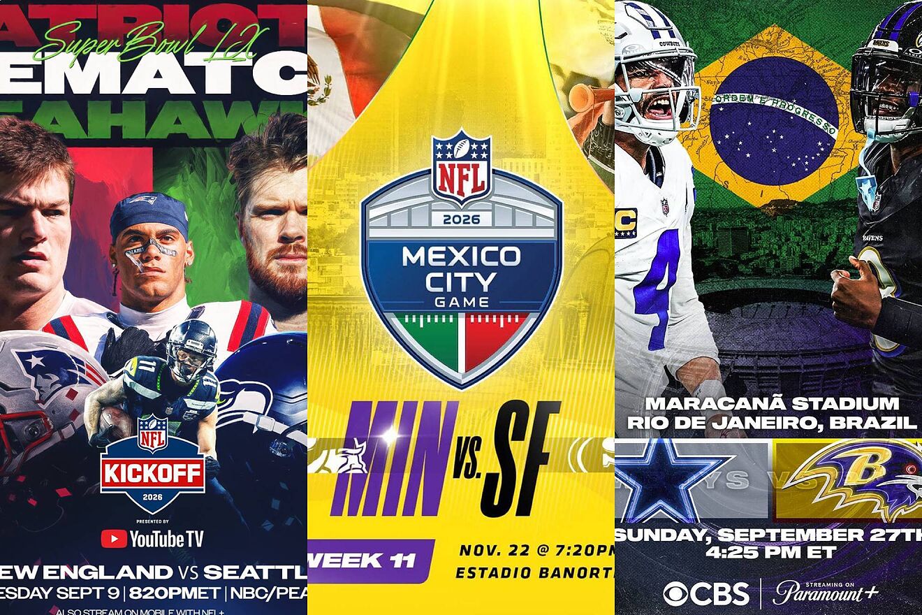 Los juegos de la NFL que no te puedes perder en 2026.